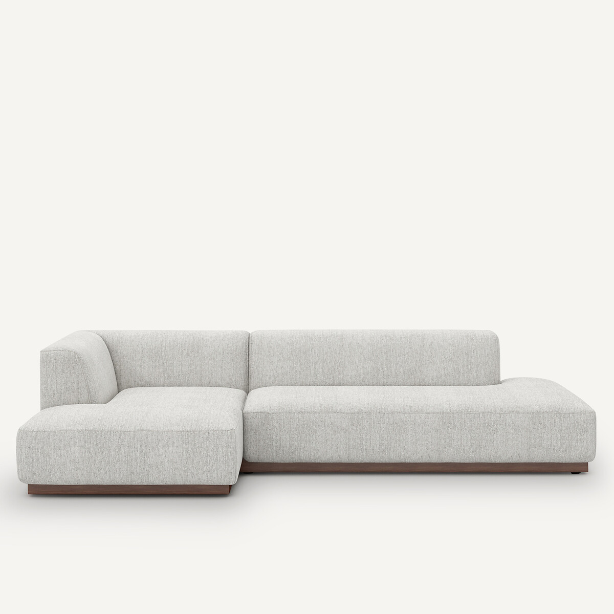 Γωνιακός αριστερός καναπές XL με ταπετσαρία από μελανζέ ύφασμα Μ152xΠ282xΥ67cm