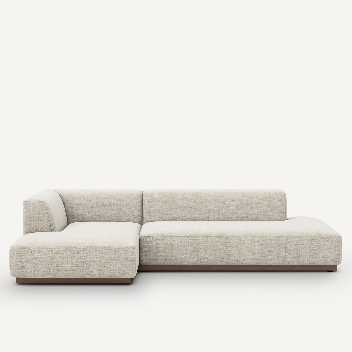 Γωνιακός αριστερός καναπές XL με ταπετσαρία από μελανζέ ύφασμα Μ152xΠ282xΥ67cm