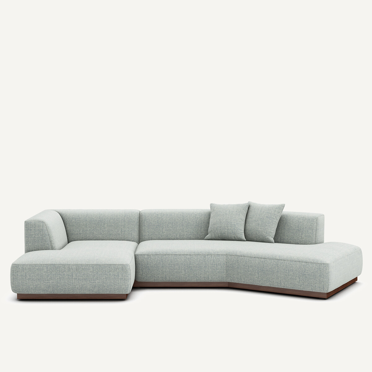 Γωνιακός αριστερός καναπές με ταπετσαρία από μελανζέ ύφασμα Μ152xΠ323xΥ67cm