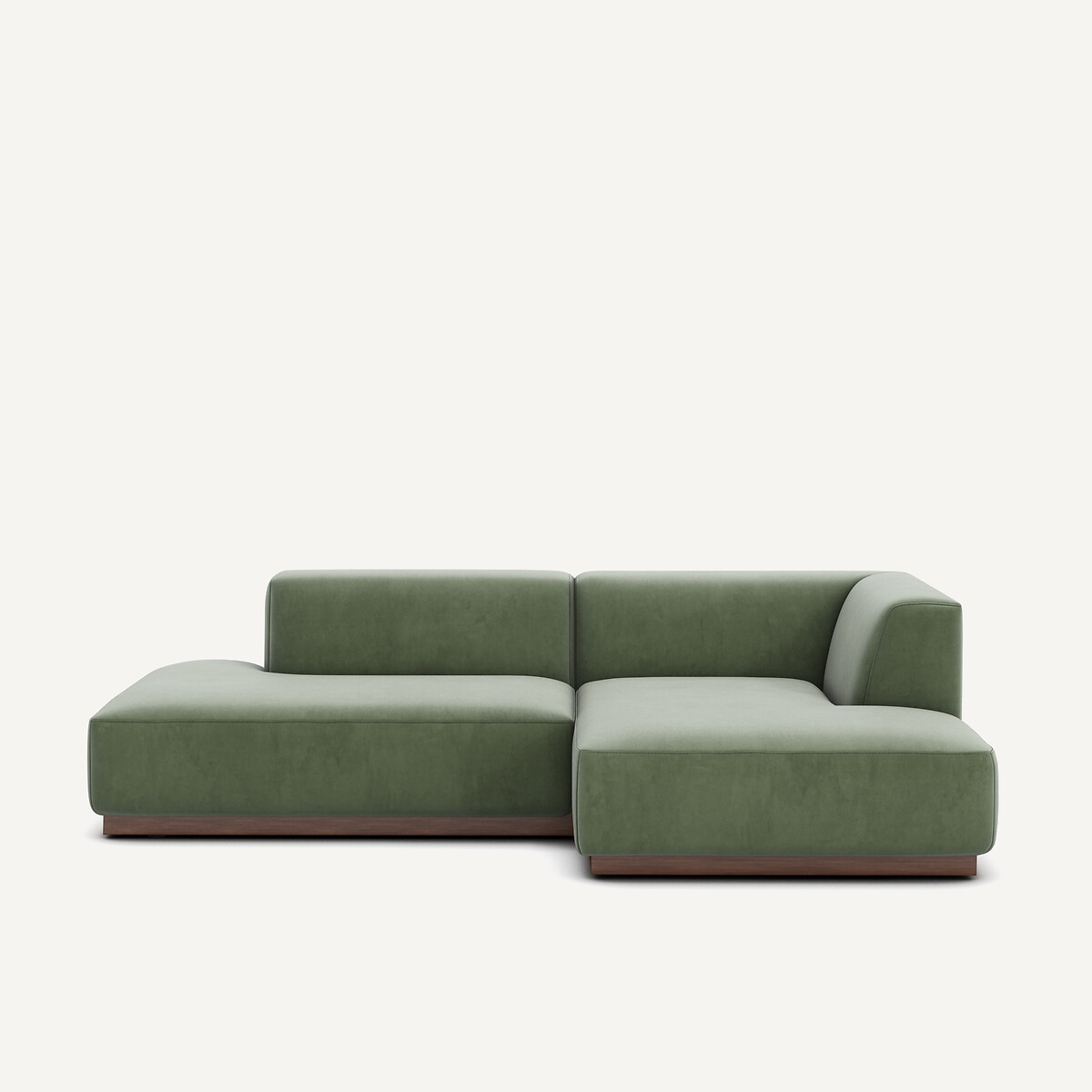 Γωνιακός δεξιός καναπές με βελούδινη ταπετσαρία Μ152xΠ232xΥ67cm