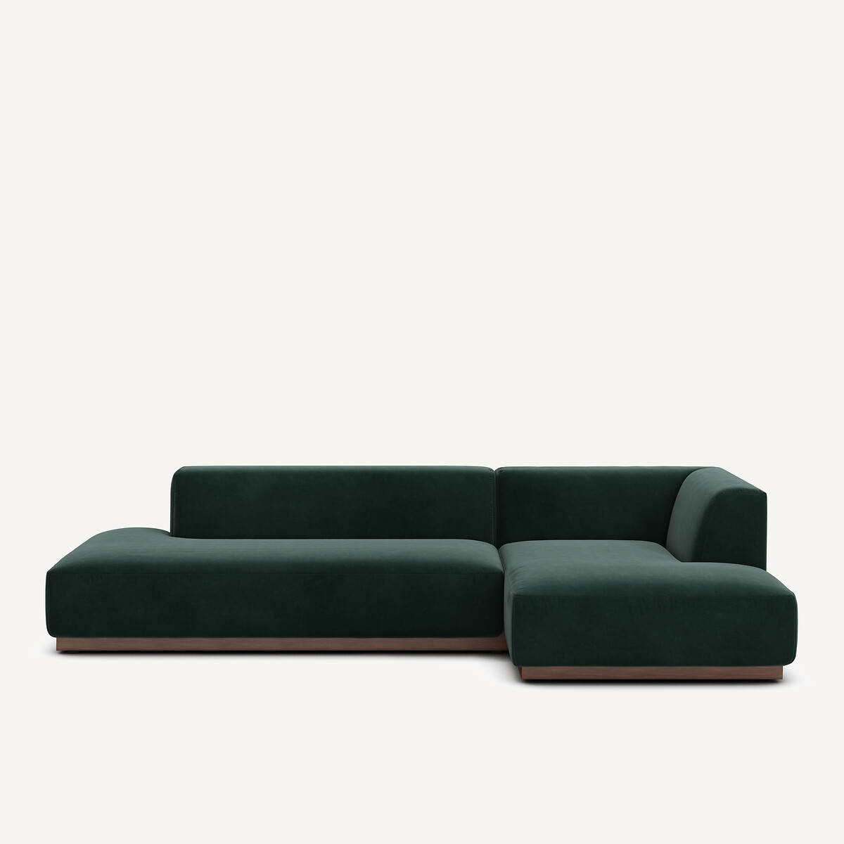 Γωνιακός δεξιός καναπές XL με βελούδινη ταπετσαρία Μ152xΠ282xΥ67cm