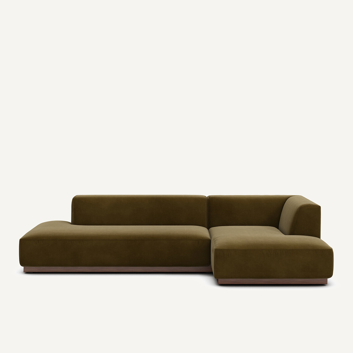 Γωνιακός δεξιός καναπές XL με βελούδινη ταπετσαρία Μ152xΠ282xΥ67cm