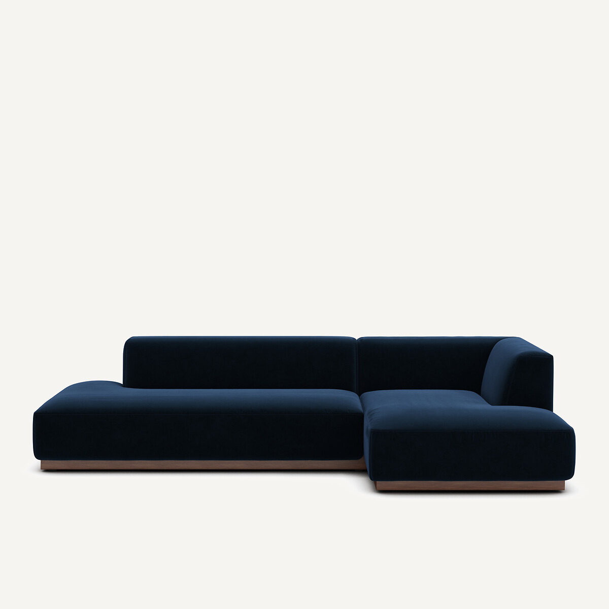 Γωνιακός δεξιός καναπές XL με βελούδινη ταπετσαρία Μ152xΠ282xΥ67cm