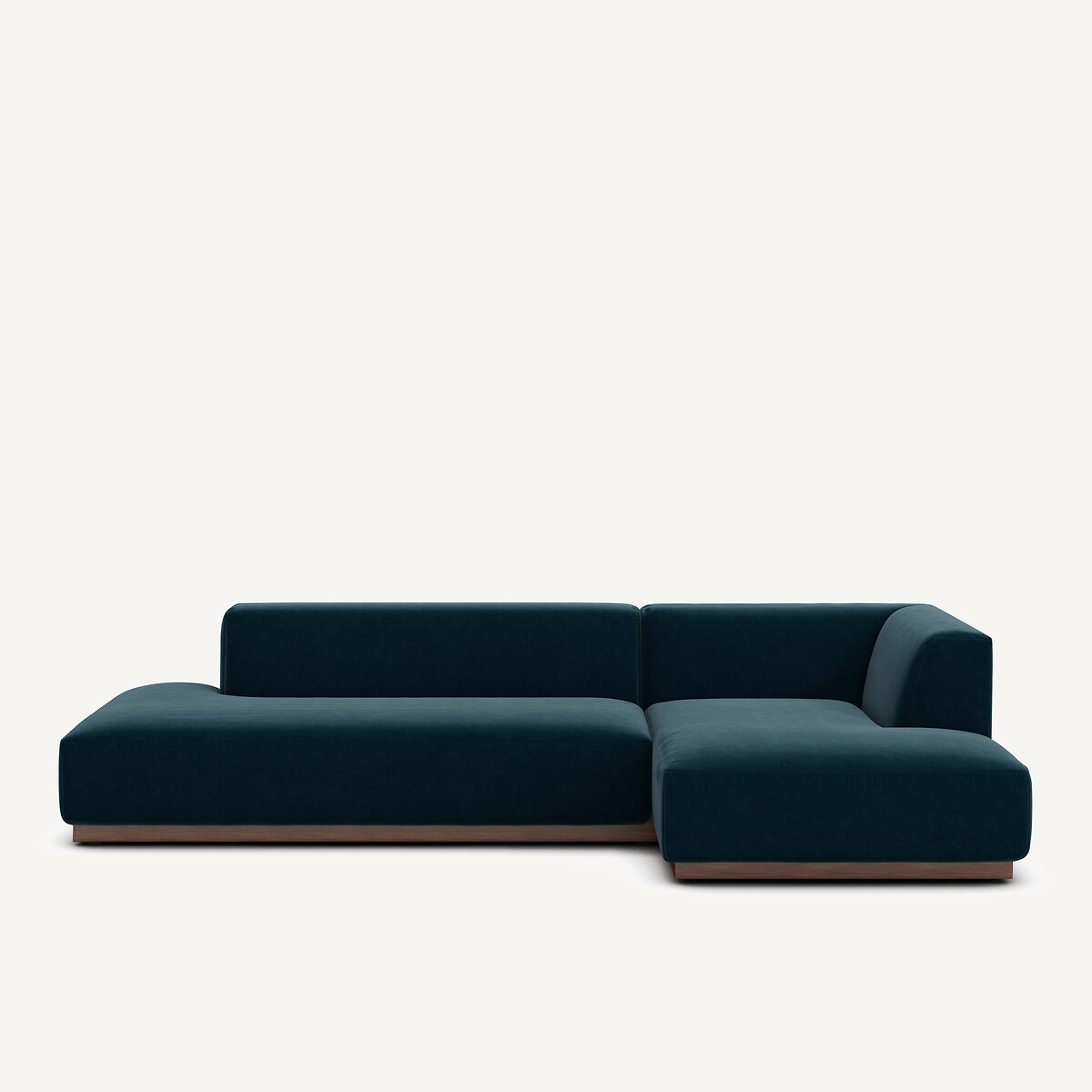 Γωνιακός δεξιός καναπές XL με βελούδινη ταπετσαρία Μ152xΠ282xΥ67cm