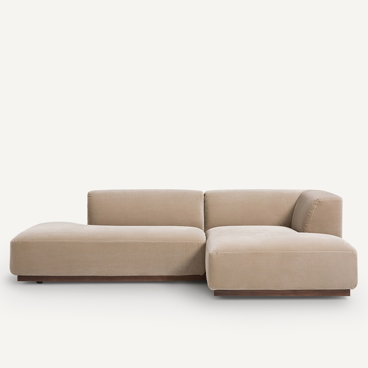 Γωνιακός δεξιός καναπές XL με βελούδινη ταπετσαρία Μ152xΠ282xΥ67cm