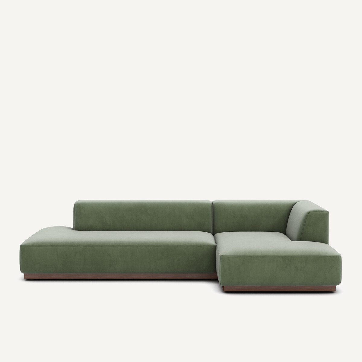 Γωνιακός δεξιός καναπές XL με βελούδινη ταπετσαρία Μ152xΠ282xΥ67cm