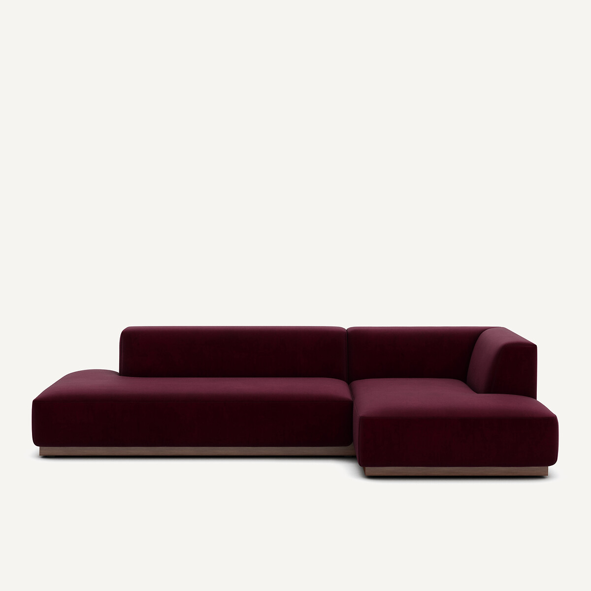 Γωνιακός δεξιός καναπές XL με βελούδινη ταπετσαρία Μ152xΠ282xΥ67cm