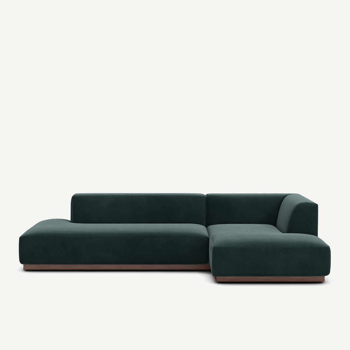 Γωνιακός δεξιός καναπές XL με βελούδινη ταπετσαρία Μ152xΠ282xΥ67cm