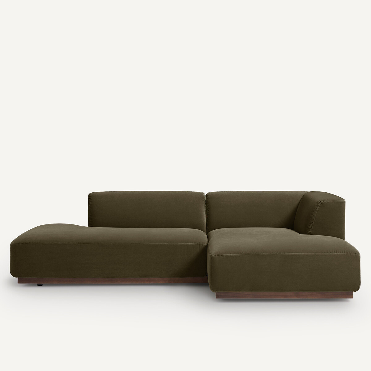 Γωνιακός δεξιός καναπές XL με βελούδινη ταπετσαρία Μ152xΠ282xΥ67cm