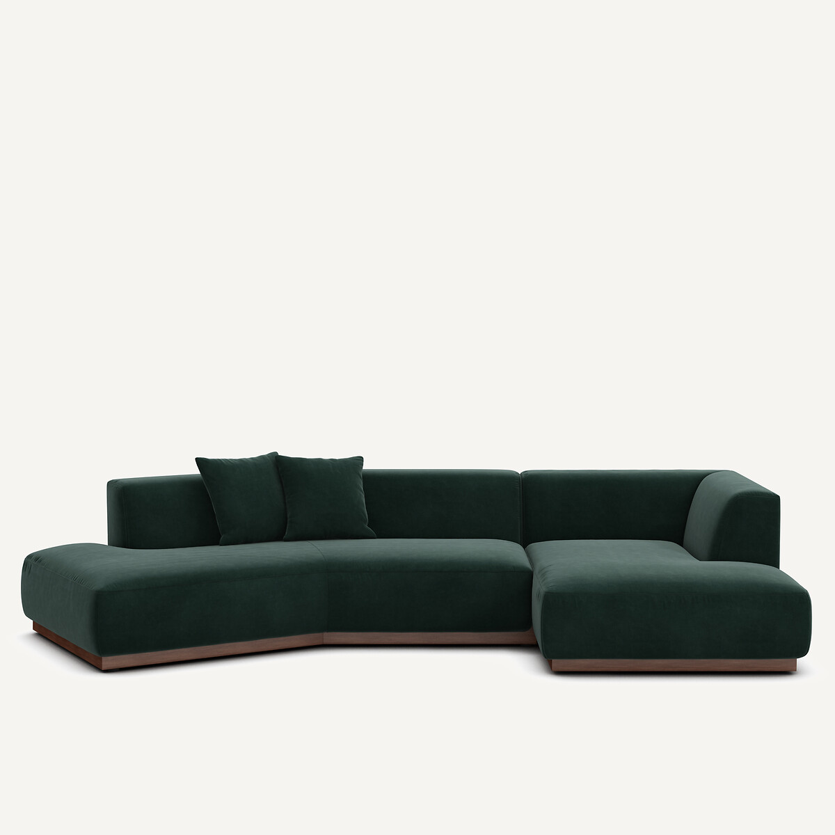 Γωνιακός δεξιός καναπές Ανοιχτό με βελούδινη ταπετσαρία Μ152xΠ323xΥ67cm