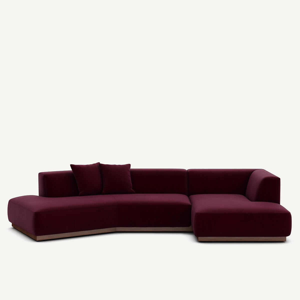 Γωνιακός δεξιός καναπές Ανοιχτό με βελούδινη ταπετσαρία Μ152xΠ323xΥ67cm