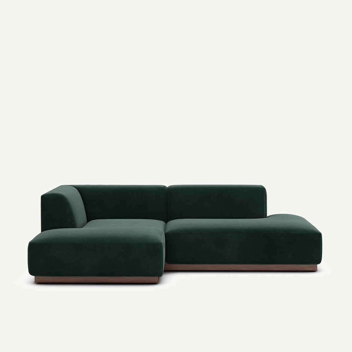 Γωνιακός αριστερός καναπές με βελούδινη ταπετσαρία Μ152xΠ232xΥ67cm