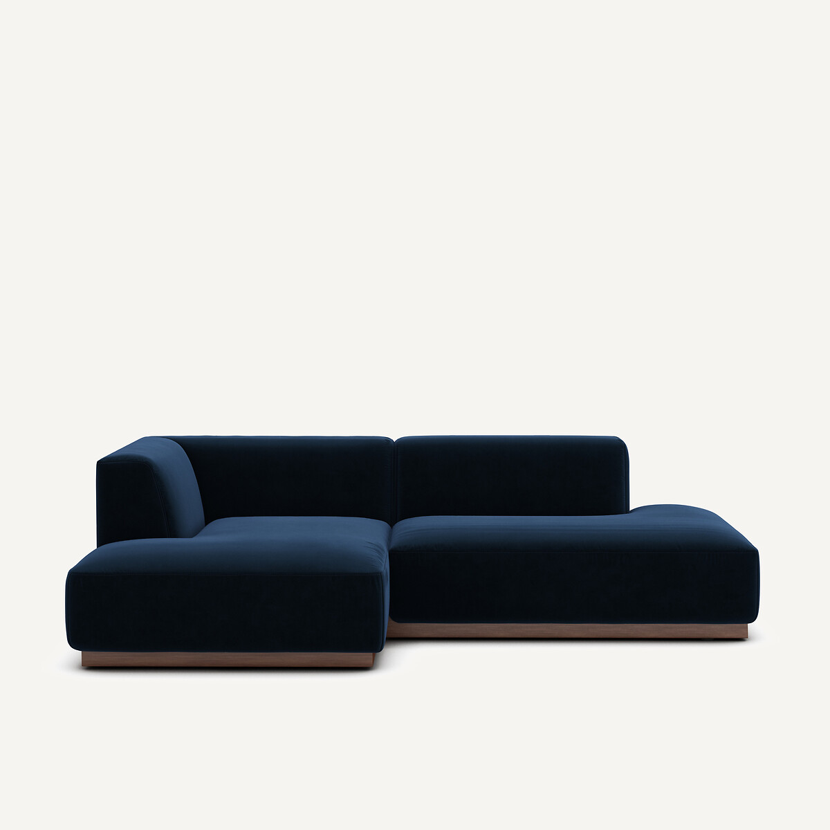 Γωνιακός αριστερός καναπές με βελούδινη ταπετσαρία Μ152xΠ232xΥ67cm