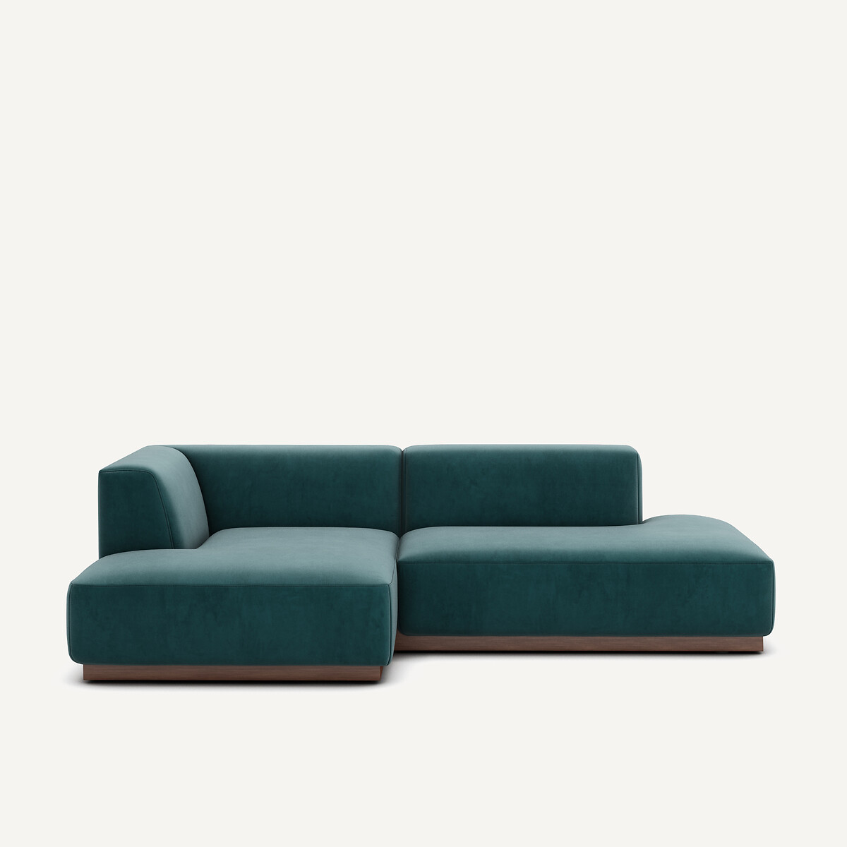 Γωνιακός αριστερός καναπές με βελούδινη ταπετσαρία Μ152xΠ232xΥ67cm