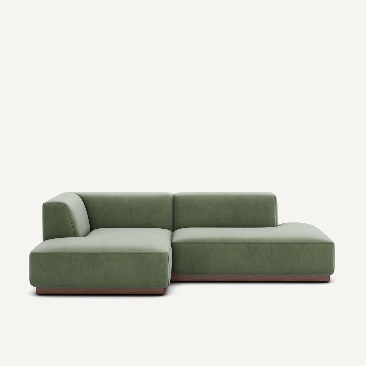 Γωνιακός αριστερός καναπές με βελούδινη ταπετσαρία Μ152xΠ232xΥ67cm