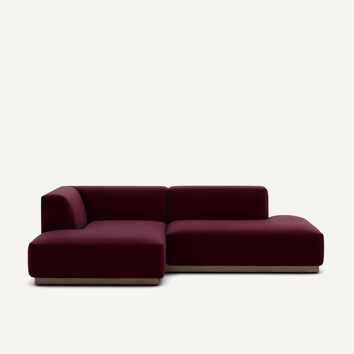 Γωνιακός αριστερός καναπές με βελούδινη ταπετσαρία Μ152xΠ232xΥ67cm