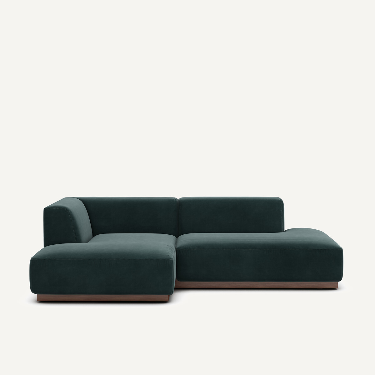 Γωνιακός αριστερός καναπές με βελούδινη ταπετσαρία Μ152xΠ232xΥ67cm