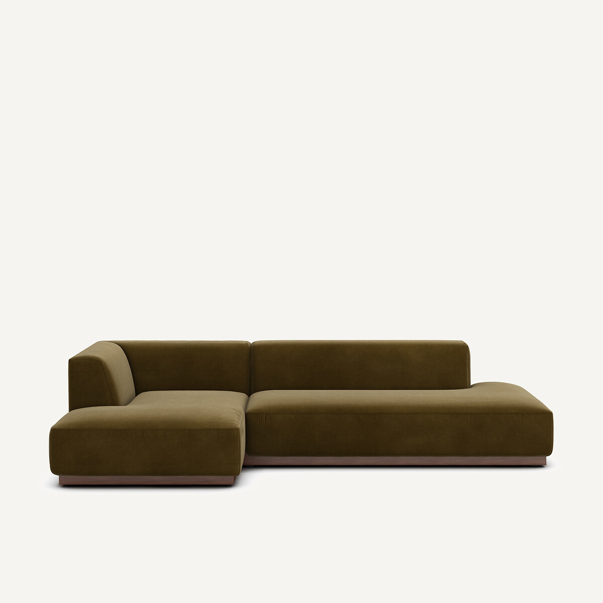 Γωνιακός αριστερός καναπές XL με βελούδινη ταπετσαρία Μ152xΠ282xΥ67cm