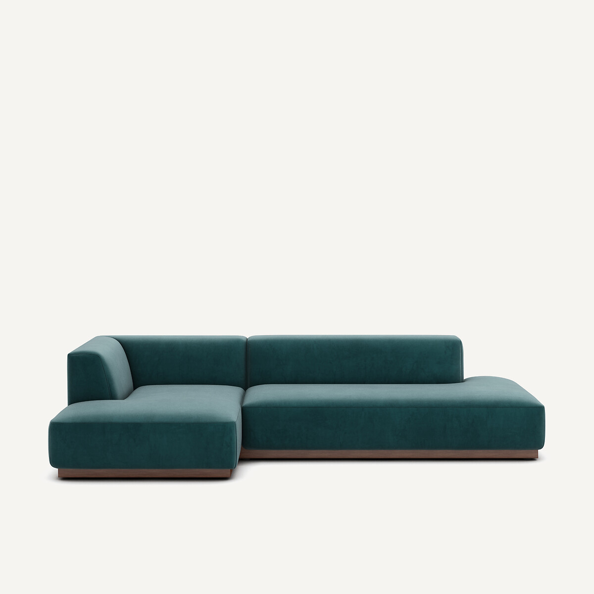 Γωνιακός αριστερός καναπές XL με βελούδινη ταπετσαρία Μ152xΠ282xΥ67cm