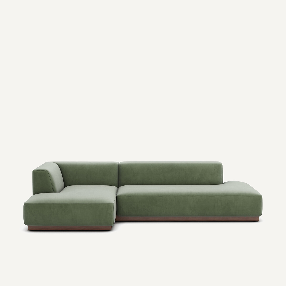 Γωνιακός αριστερός καναπές XL με βελούδινη ταπετσαρία Μ152xΠ282xΥ67cm