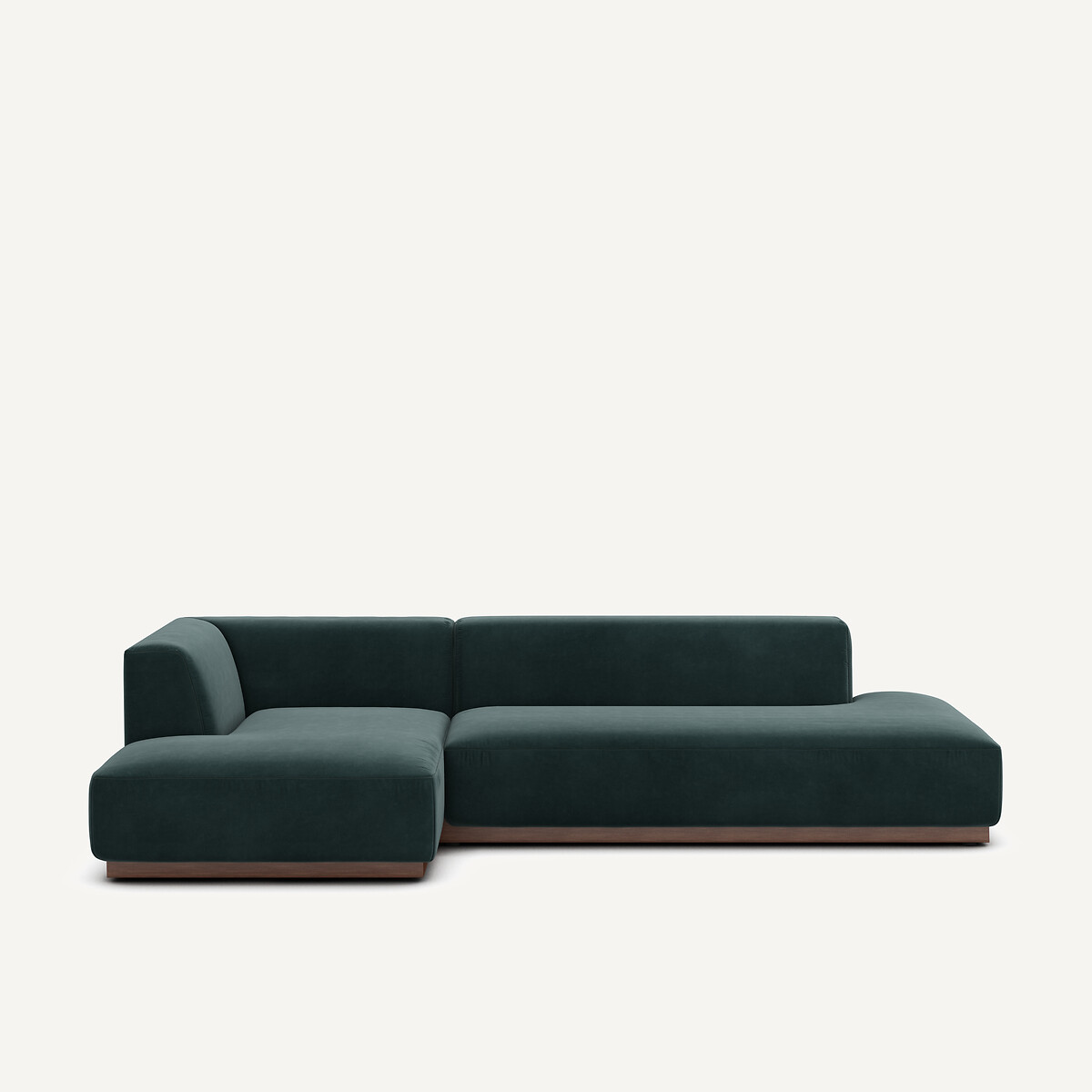 Γωνιακός αριστερός καναπές XL με βελούδινη ταπετσαρία Μ152xΠ282xΥ67cm