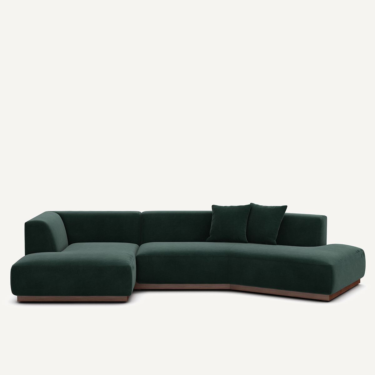 Γωνιακός αριστερός καναπές με βελούδινη ταπετσαρία Μ152xΠ323xΥ67cm