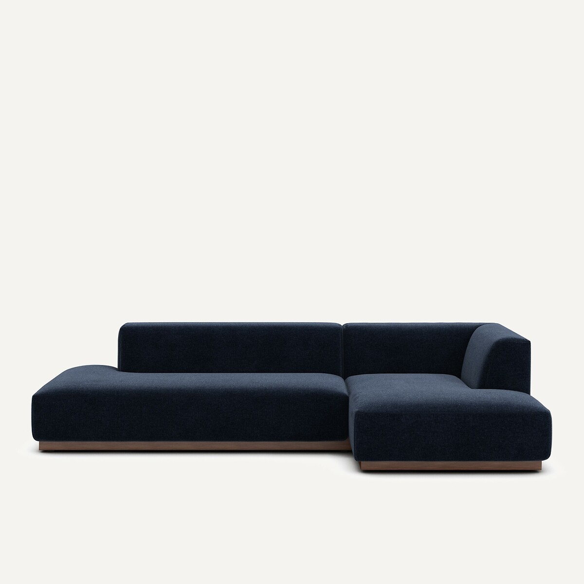 Γωνιακός δεξιός καναπές XL με σενίλ ταπετσαρία Μ152xΠ282xΥ67cm