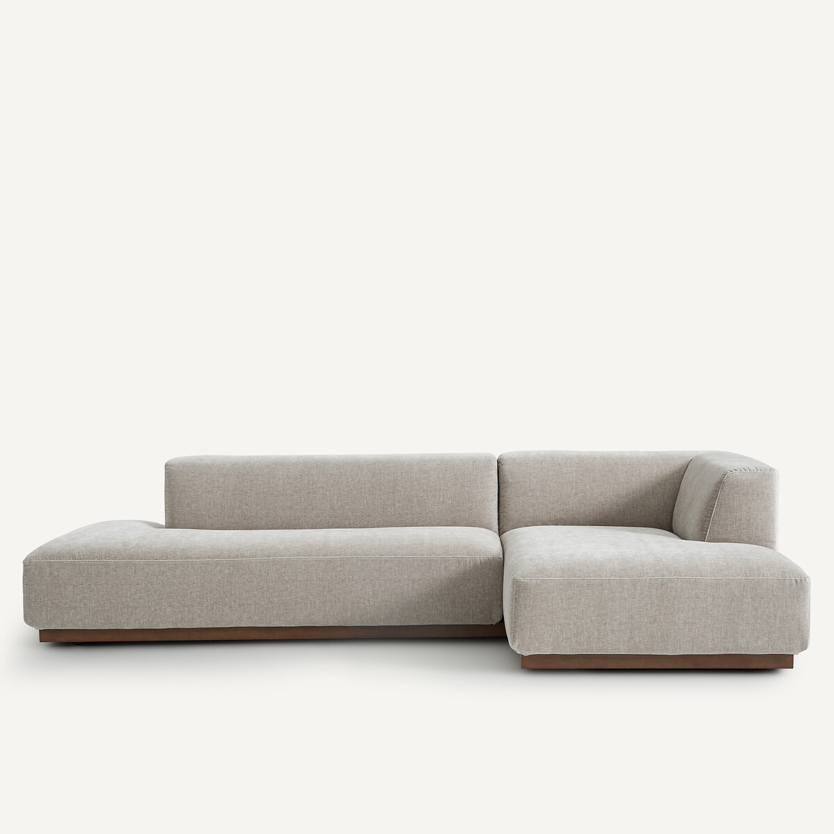 Γωνιακός δεξιός καναπές XL με σενίλ ταπετσαρία Μ152xΠ282xΥ67cm