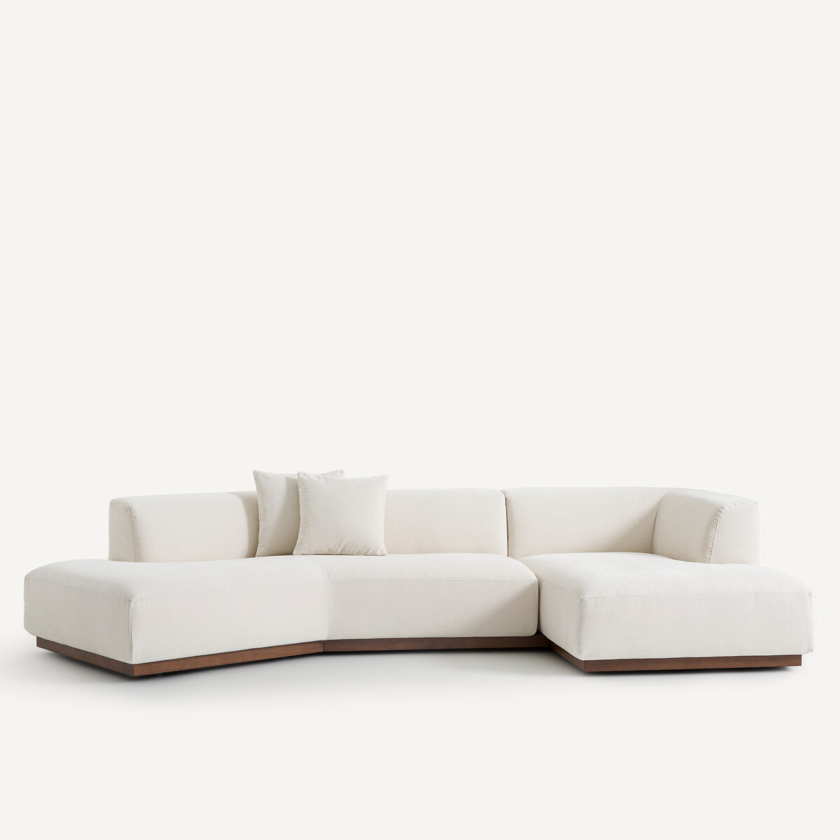 Γωνιακός δεξιός καναπές με σενίλ ταπετσαρία Μ152xΠ323xΥ67cm