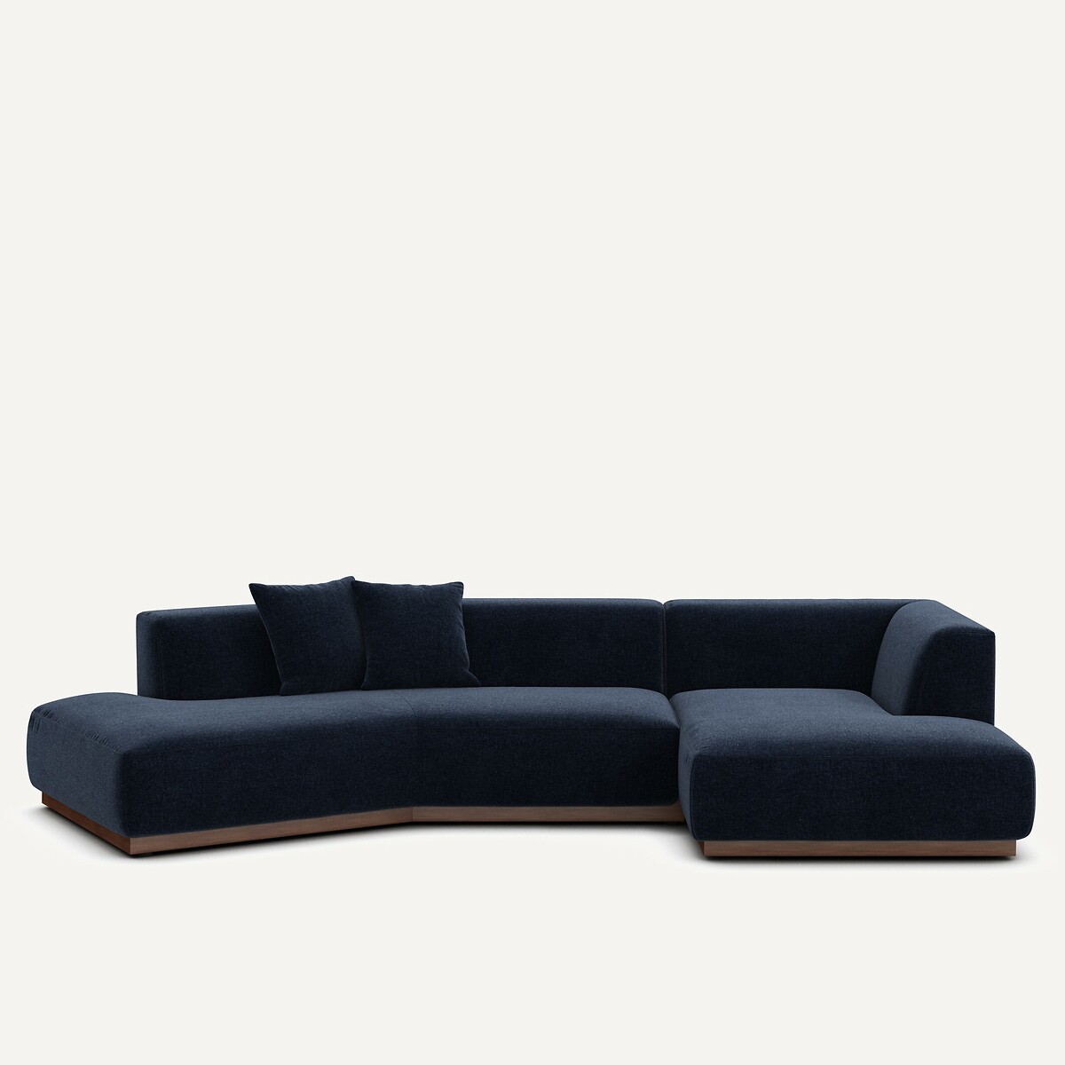 Γωνιακός δεξιός καναπές με σενίλ ταπετσαρία Μ152xΠ323xΥ67cm