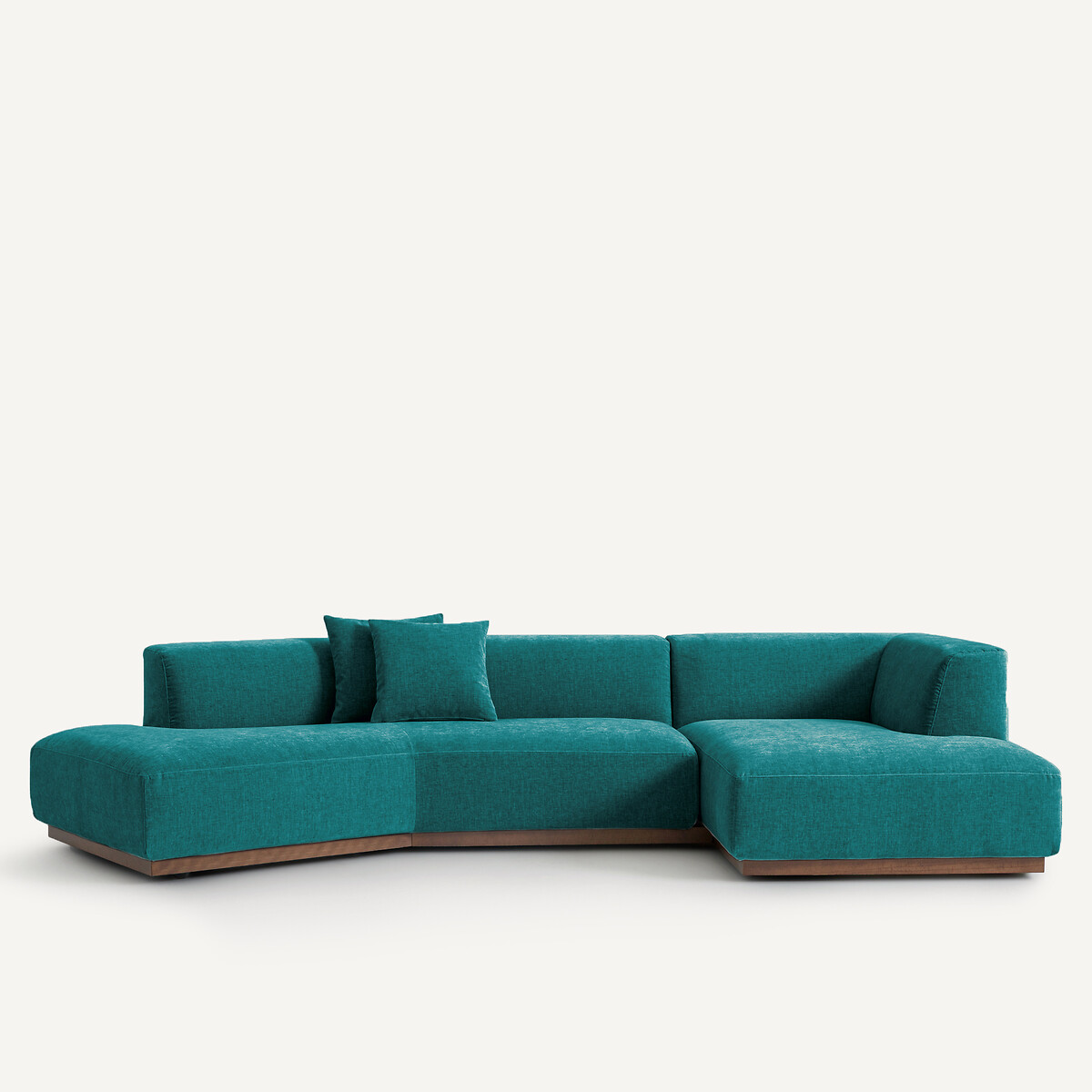 Γωνιακός δεξιός καναπές με σενίλ ταπετσαρία Μ152xΠ323xΥ67cm