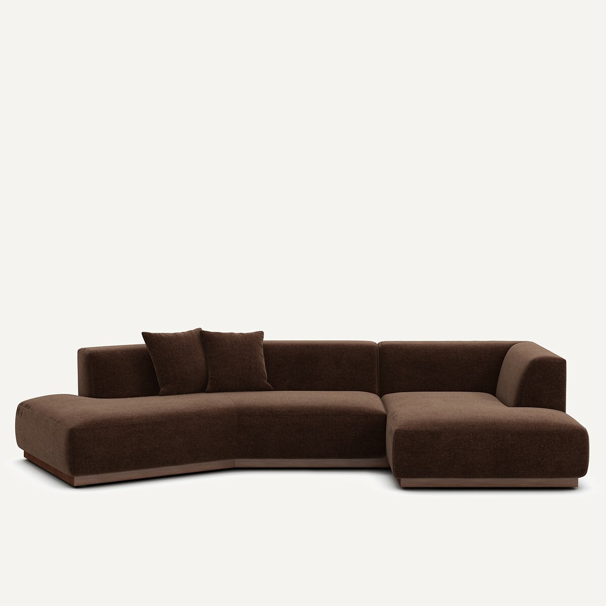 Γωνιακός δεξιός καναπές με σενίλ ταπετσαρία Μ152xΠ323xΥ67cm