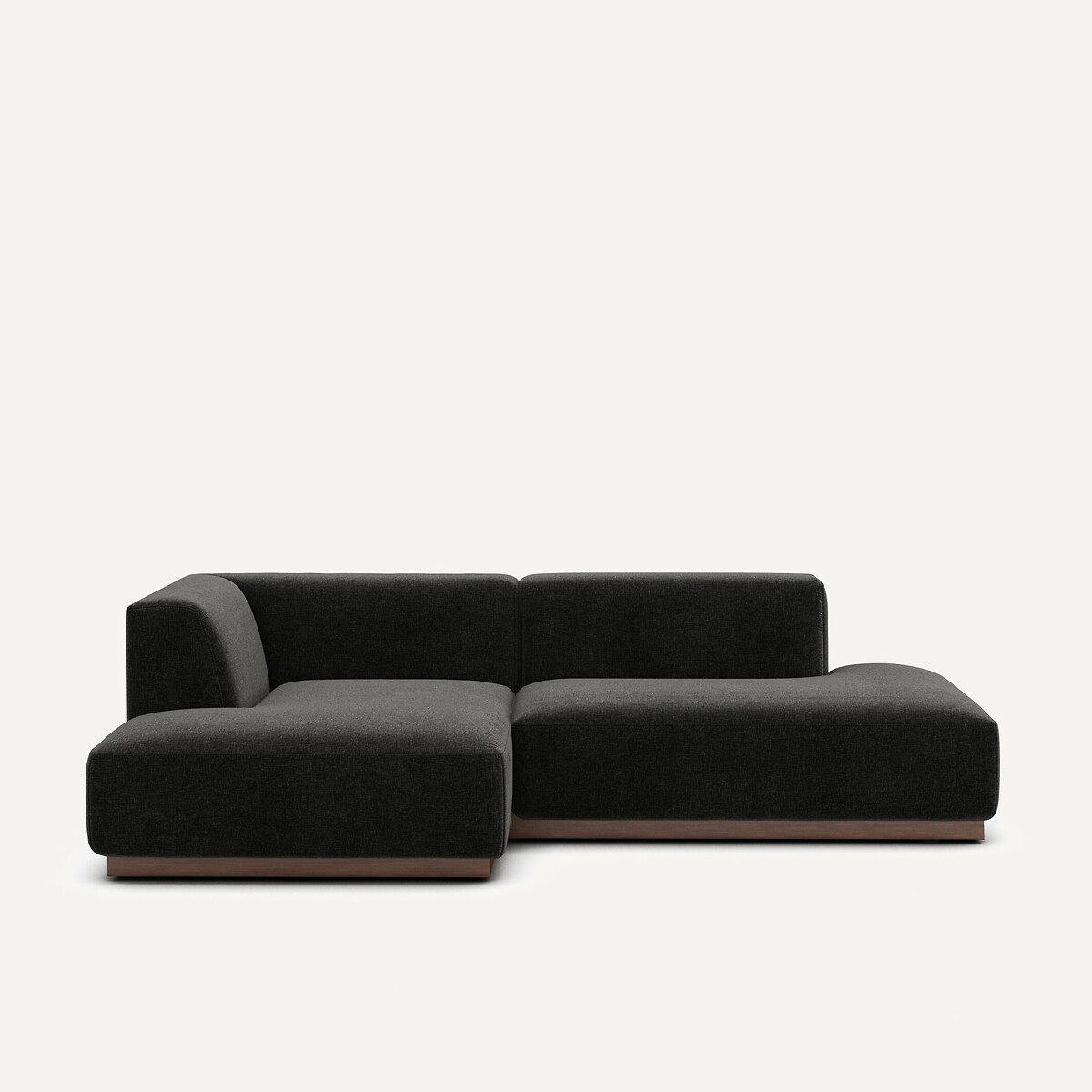 Γωνιακός αριστερός καναπές με σενίλ ταπετσαρία Μ152xΠ232xΥ67cm