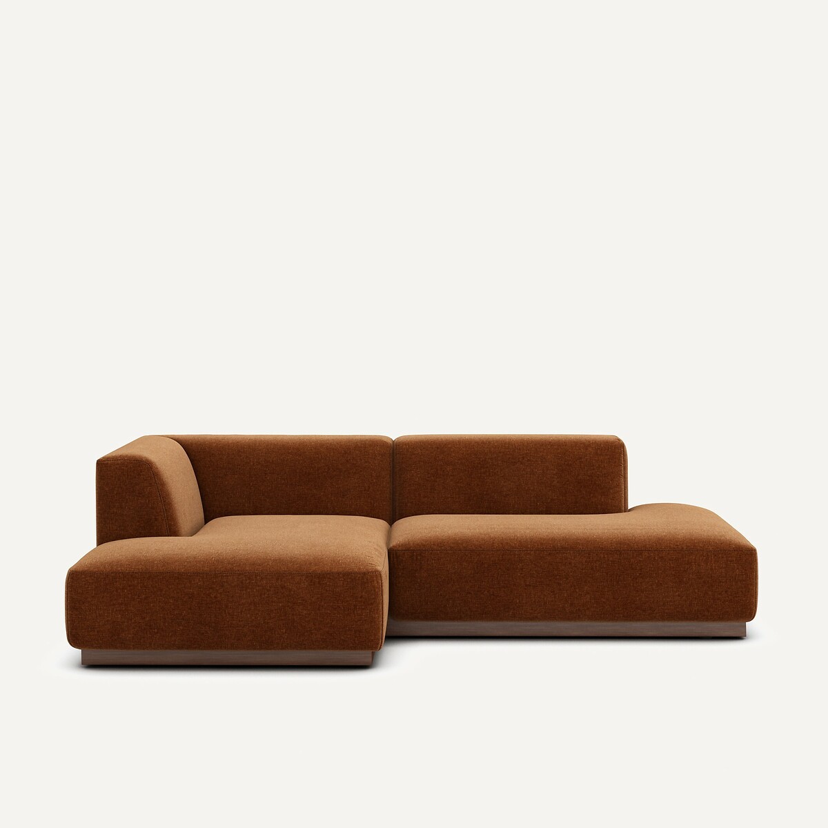 Γωνιακός αριστερός καναπές με σενίλ ταπετσαρία Μ152xΠ232xΥ67cm