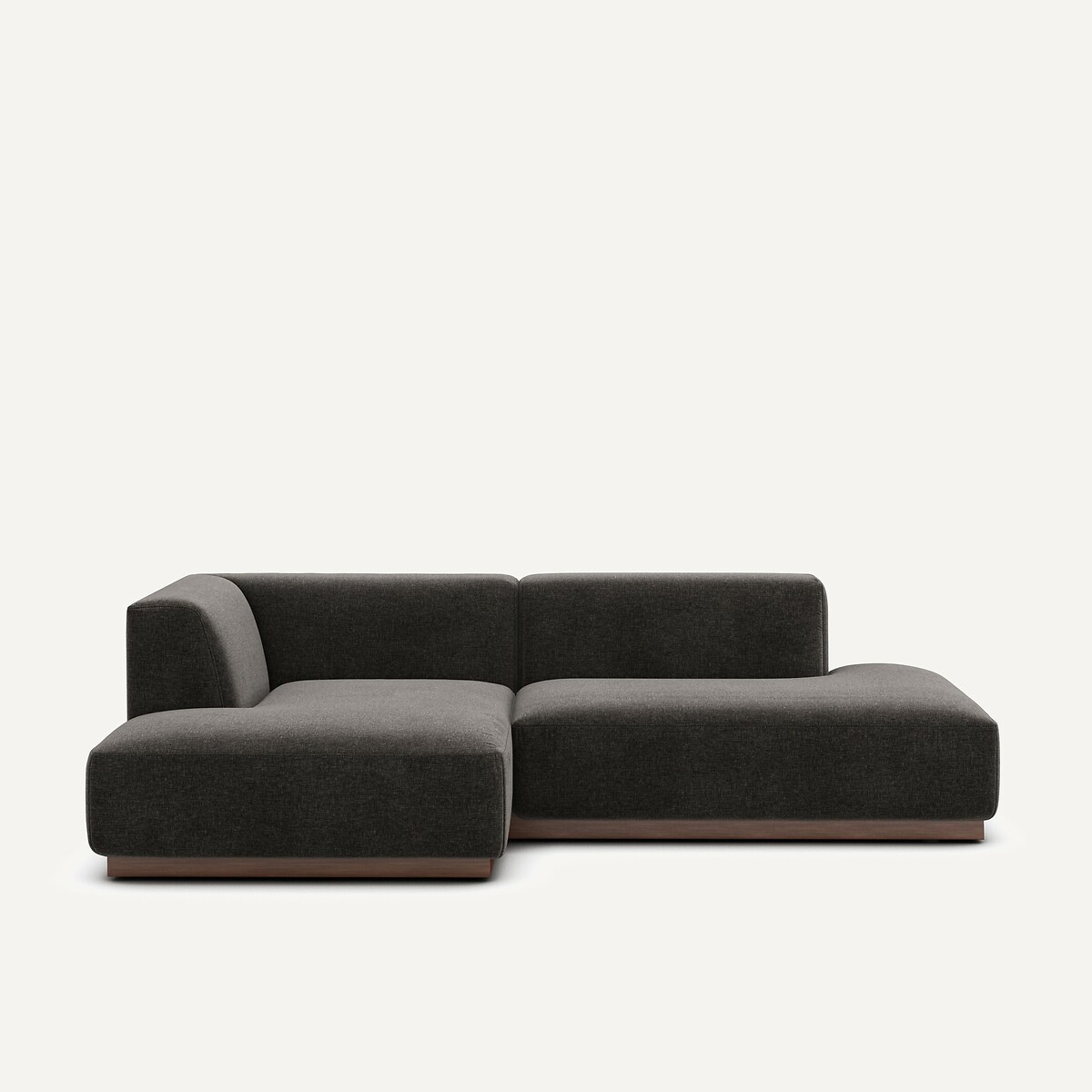 Γωνιακός αριστερός καναπές με σενίλ ταπετσαρία Μ152xΠ232xΥ67cm