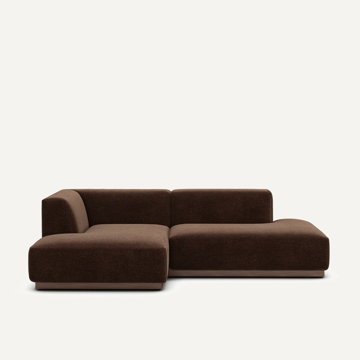 Γωνιακός αριστερός καναπές με σενίλ ταπετσαρία Μ152xΠ232xΥ67cm