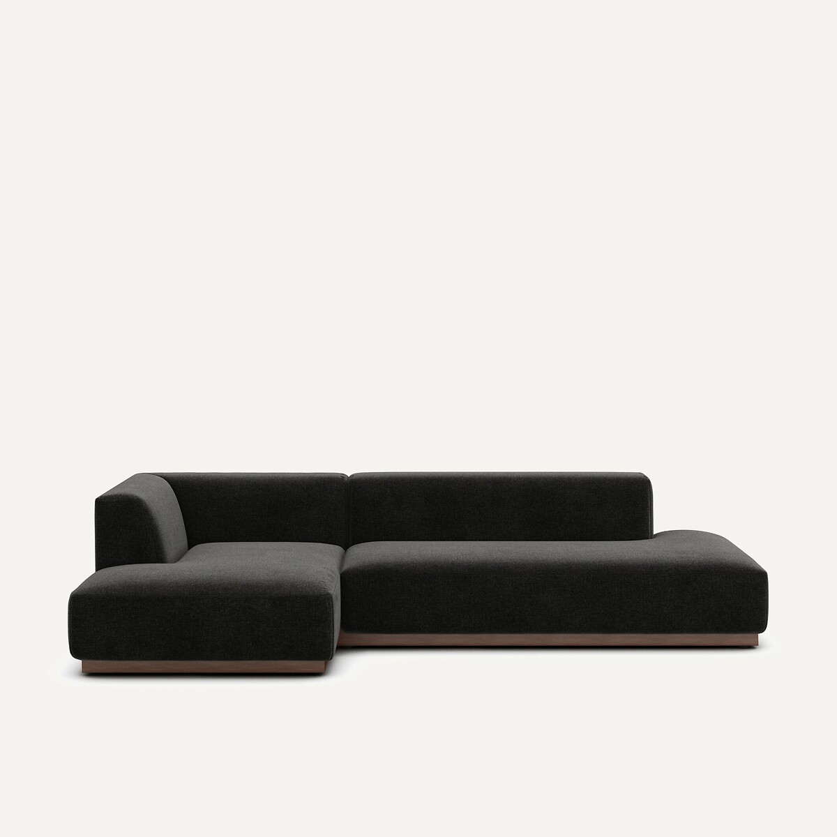 Γωνιακός αριστερός καναπές XL με σενίλ ταπετσαρία Μ152xΠ282xΥ67cm