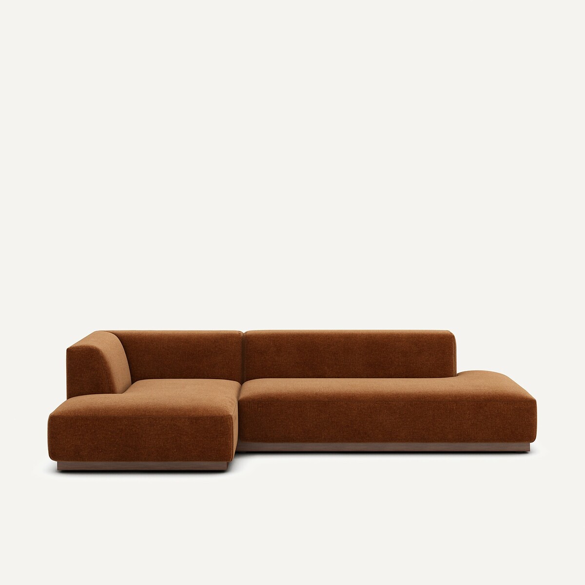 Γωνιακός αριστερός καναπές XL με σενίλ ταπετσαρία Μ152xΠ282xΥ67cm