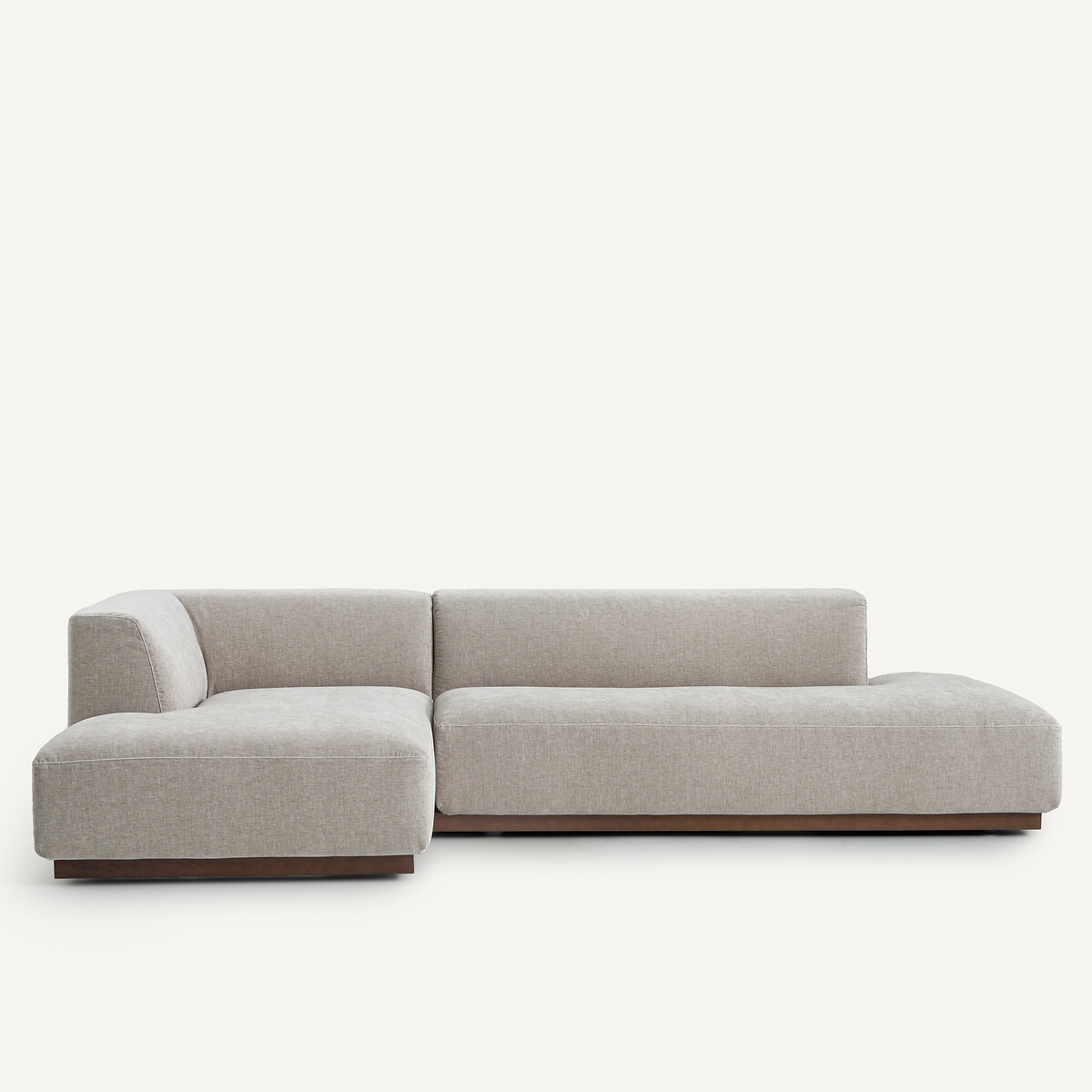 Γωνιακός αριστερός καναπές XL με σενίλ ταπετσαρία Μ152xΠ282xΥ67cm