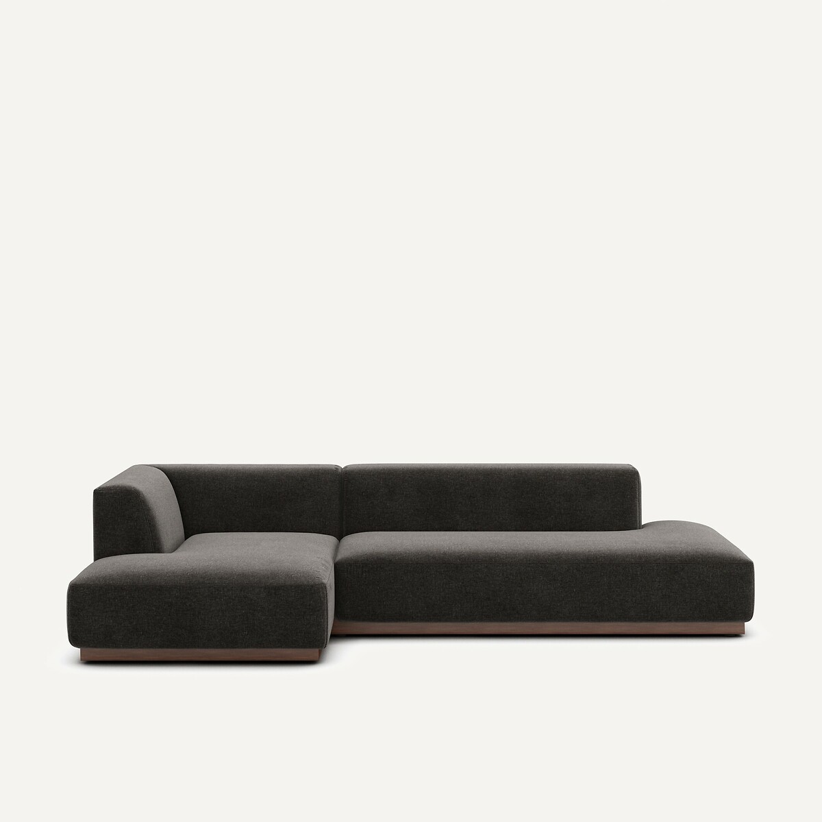 Γωνιακός αριστερός καναπές XL με σενίλ ταπετσαρία Μ152xΠ282xΥ67cm