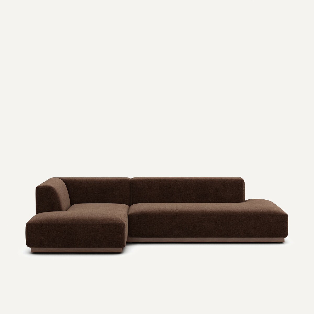 Γωνιακός αριστερός καναπές XL με σενίλ ταπετσαρία Μ152xΠ282xΥ67cm