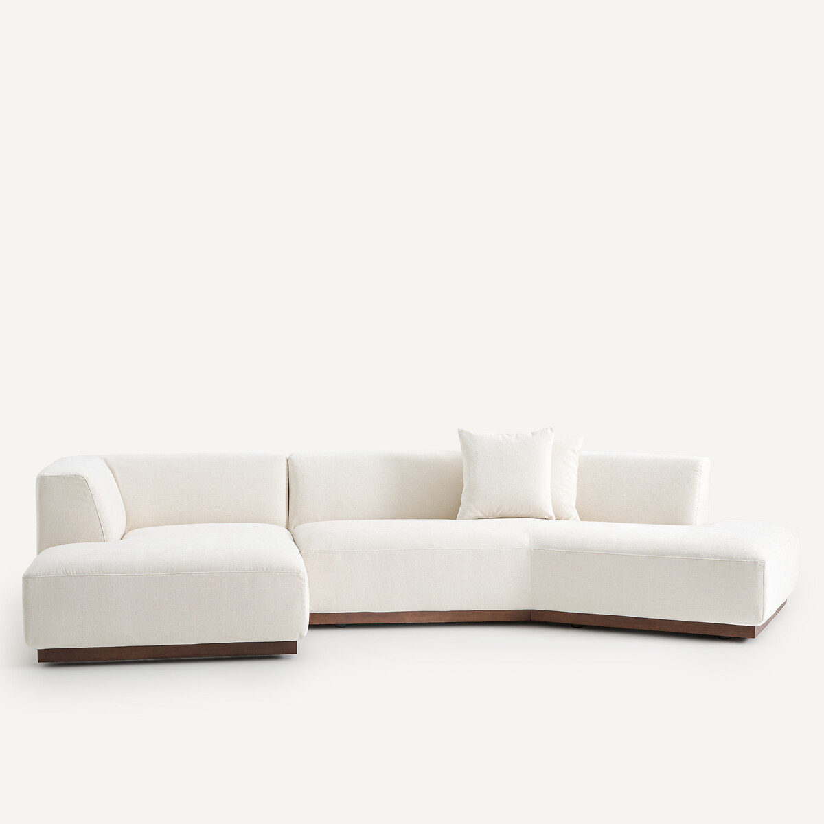 Γωνιακός καναπές με σενίλ ταπετσαρία Μ152xΠ323xΥ67cm