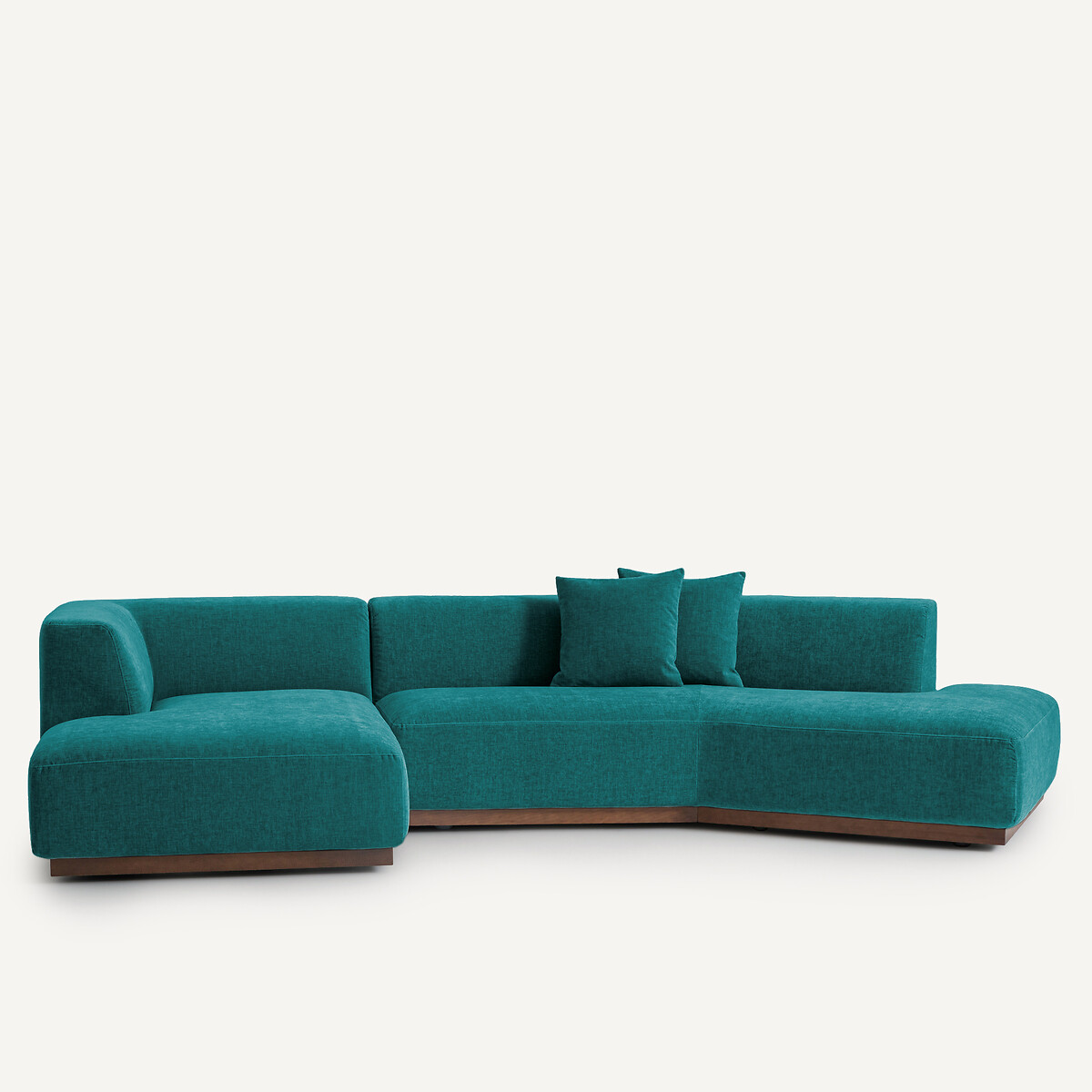 Γωνιακός καναπές με σενίλ ταπετσαρία Μ152xΠ323xΥ67cm