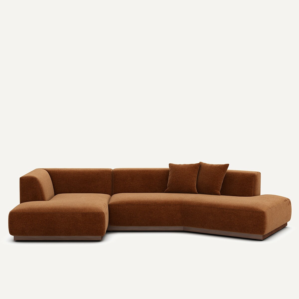 Γωνιακός καναπές με σενίλ ταπετσαρία Μ152xΠ323xΥ67cm