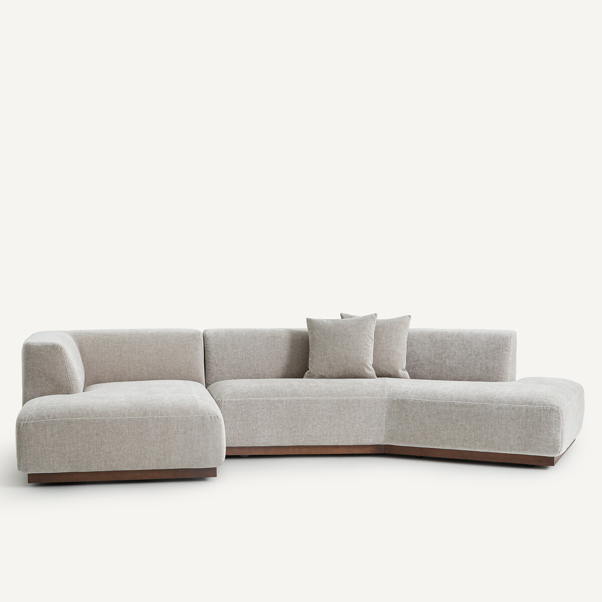 Γωνιακός καναπές με σενίλ ταπετσαρία Μ152xΠ323xΥ67cm