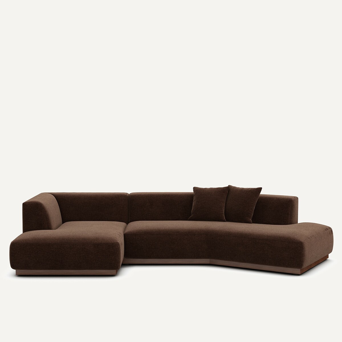 Γωνιακός καναπές με σενίλ ταπετσαρία Μ152xΠ323xΥ67cm