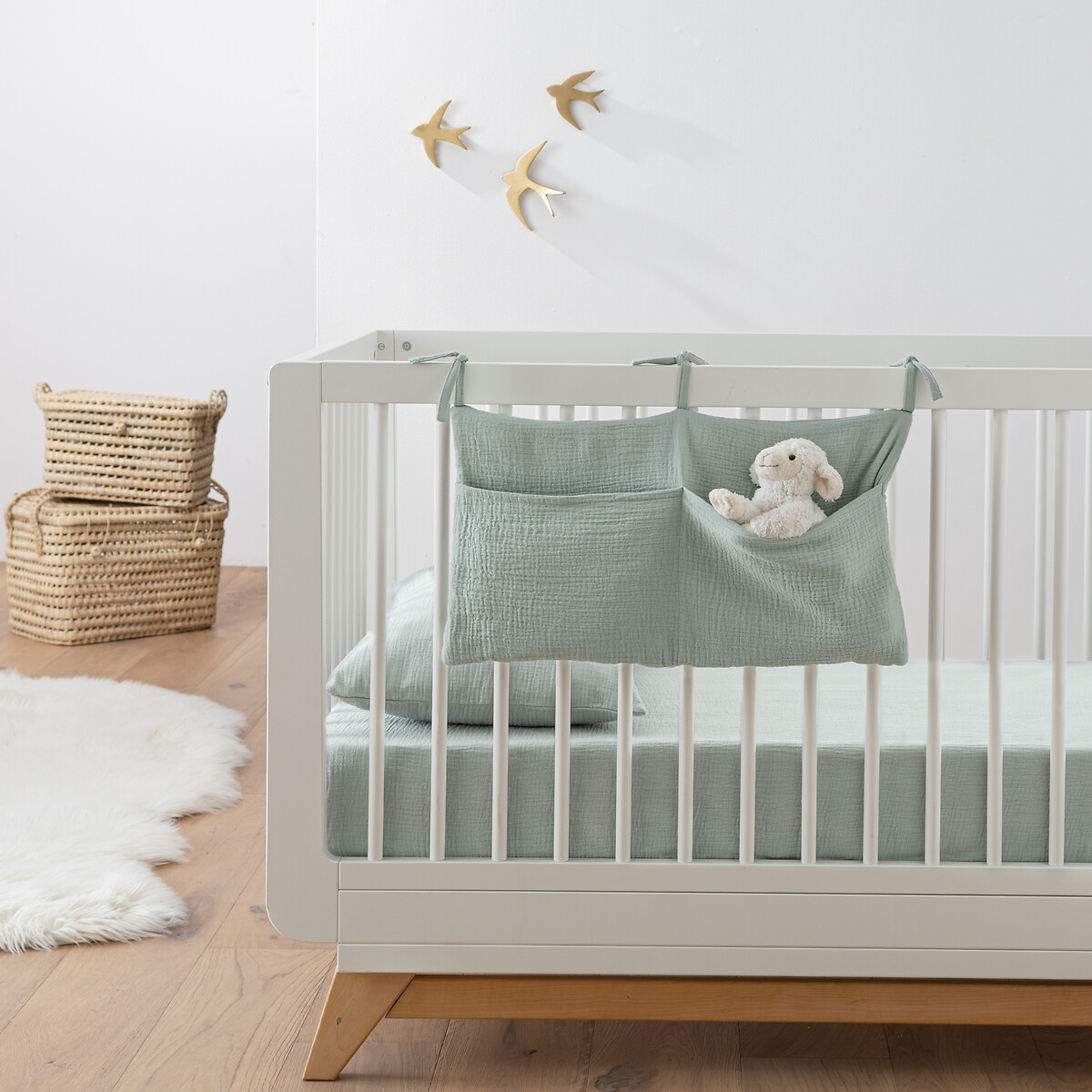 La Redoute Interieurs Κάλυμμα βάσης κρεβατιού από βαμβακερή γάζα