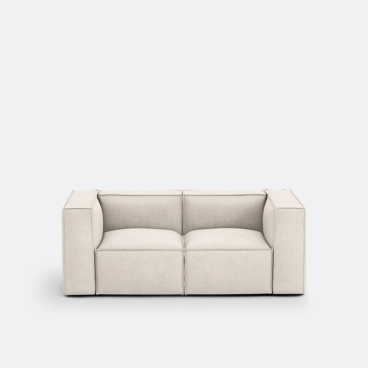 Σύνθεση καναπέ 2 θέσεων με ταπετσαρία από βελούδο κοτλέ Μ95xΠ190xΥ71cm