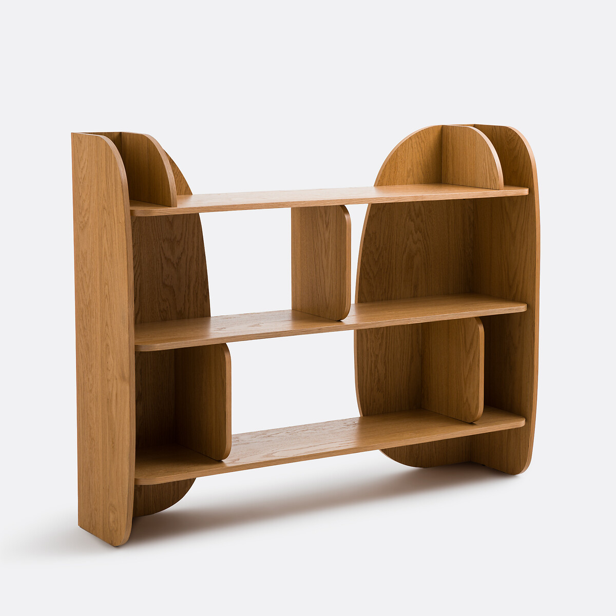 Χαμηλή βιβλιοθήκη με 8 χωρίσματα από ξύλο δρυ Μ37xΠ150xΥ120cm