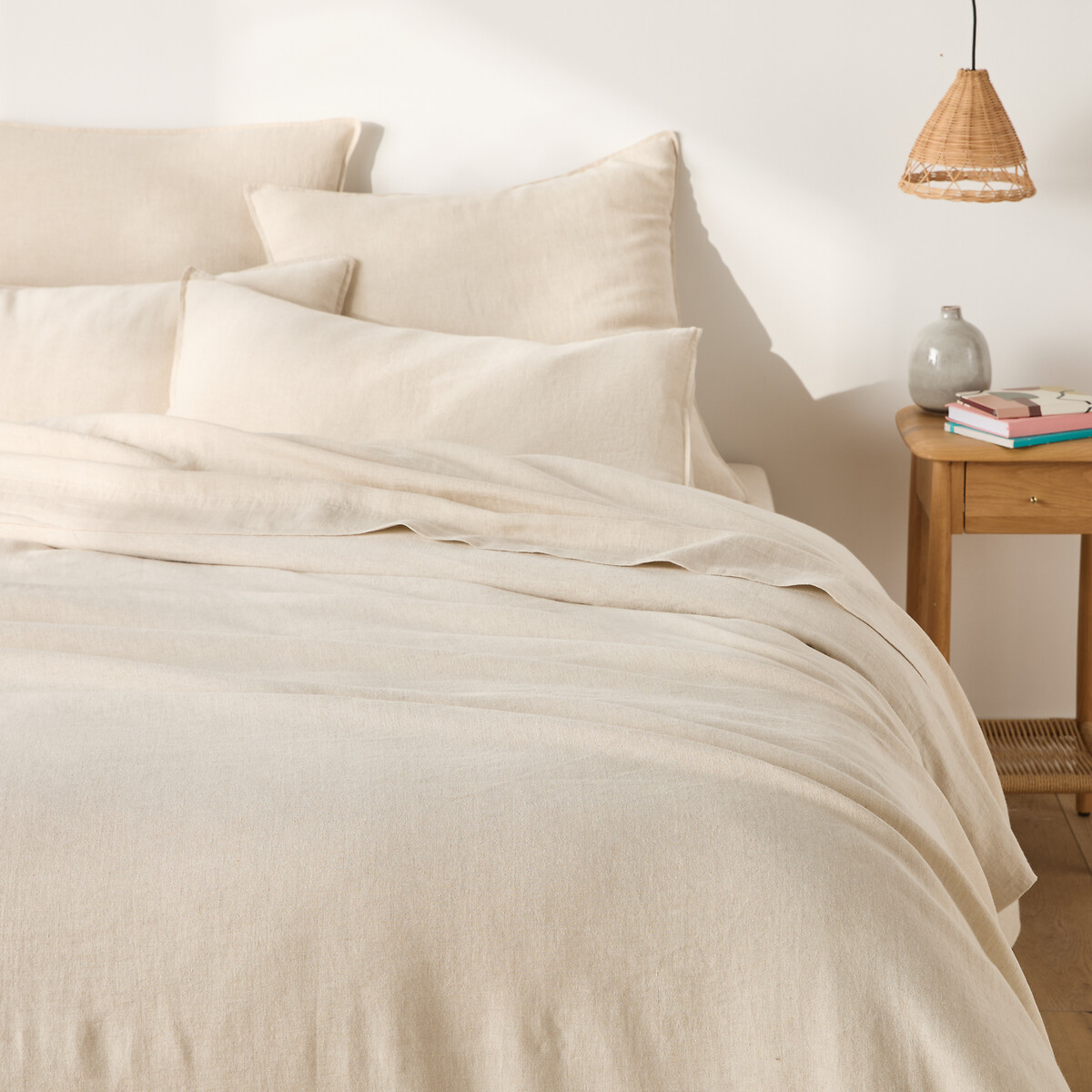 Παπλωματοθήκη από προπλυμένο βαμβάκι λινό 200x200 cm